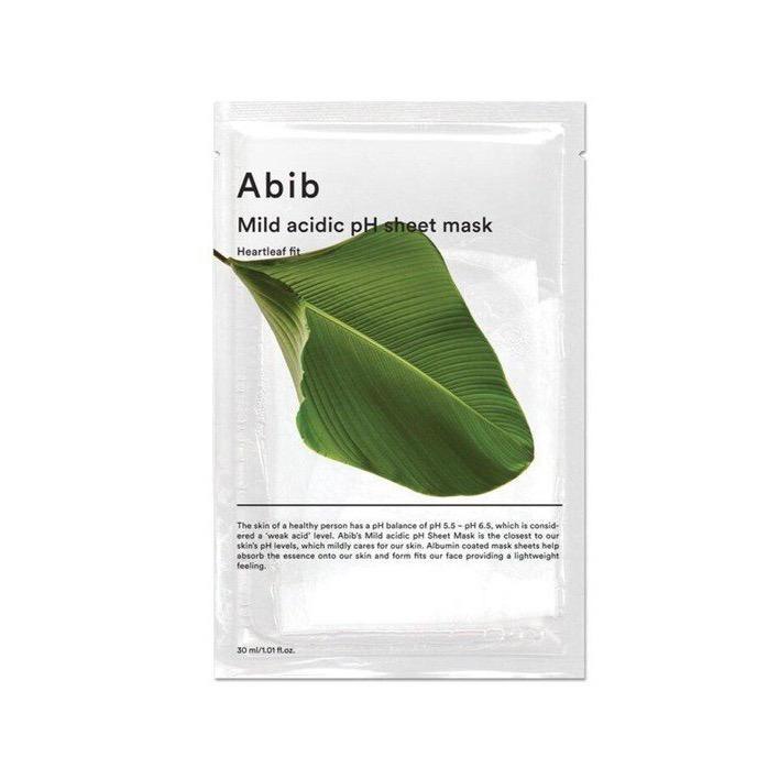 Abib Mild Acidic pH Sheet Mask Heartleaf Fit 30ml X 10pcs - Pretty Mira Shop