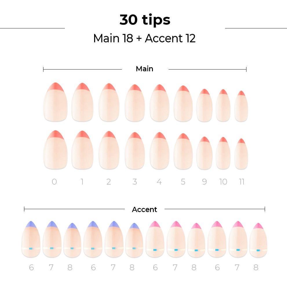 [DASHING DIVA] MAGIC PRESS DESIGN 30 Tips #Neon Edge French - Pretty Mira Shop
