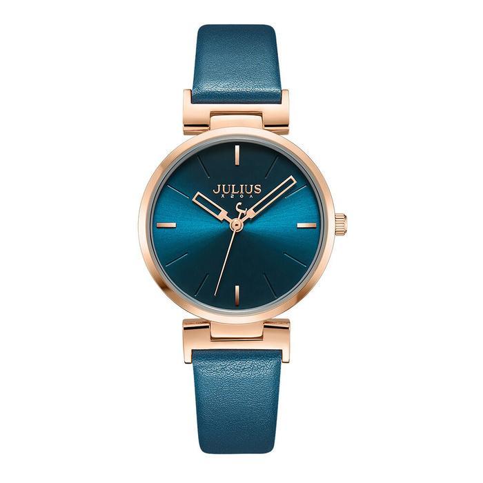 JULIUS Women's Wrist Watches Leather Band #Turquoise Blue (JA-1271C) - Pretty Mira Shop