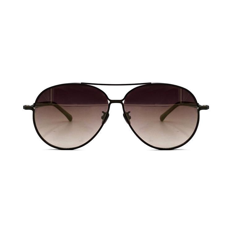 [Laurence Paul CANADA] Sunglasses MAXIMUM c.02 Titanium Dark Gray&Brown Lens - Pretty Mira Shop