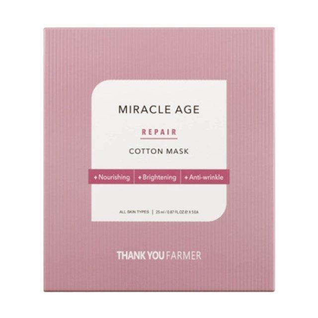 [THANK YOU FARMER] Miracle Age Repair Cotton Mask 25ml X 5ea - Pretty Mira Shop