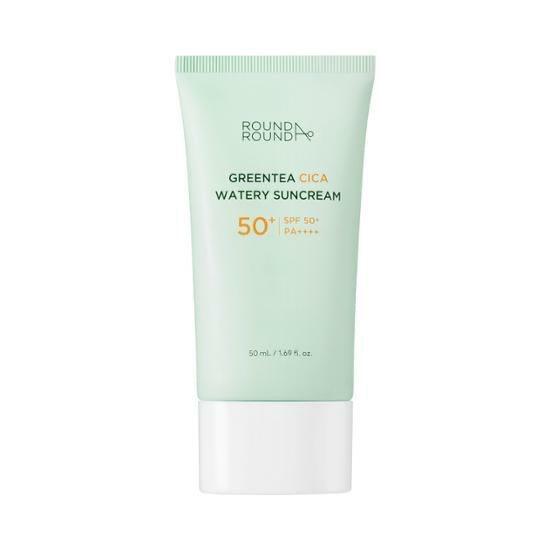 ROUND A'ROUND Greentea Cica Watery Sun Cream 50ml - Pretty Mira Shop